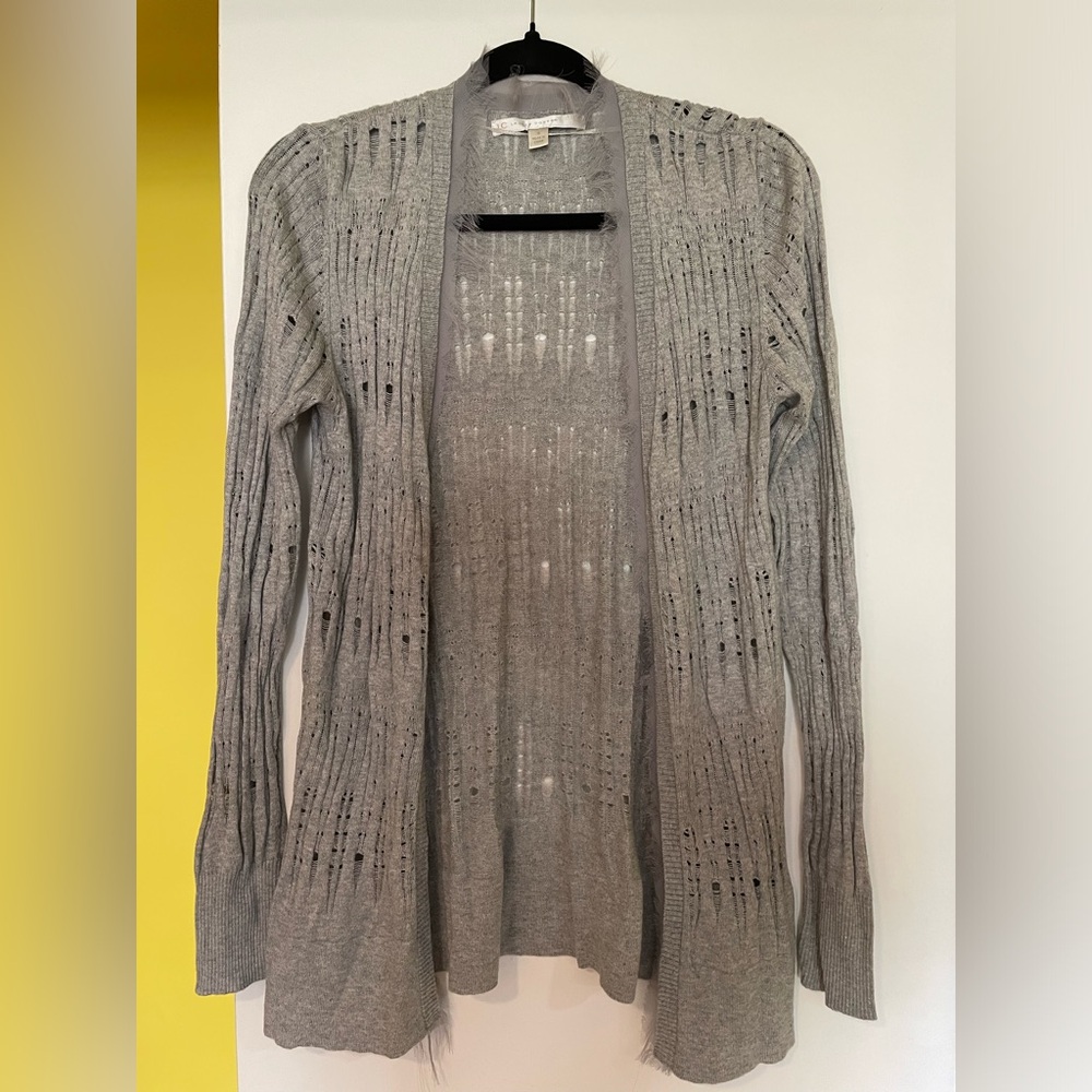 Lauren Conrad gray open cardigan sweater size small
